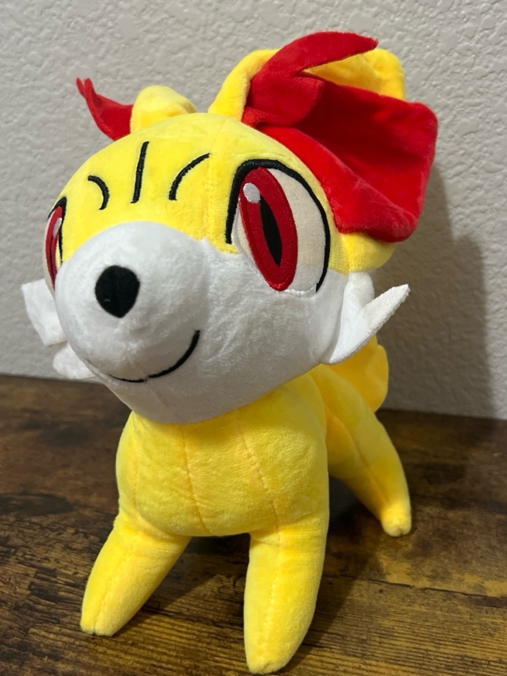 Fennekin 2017 Pokemon Center Yellow and Red Plush fox 12” long